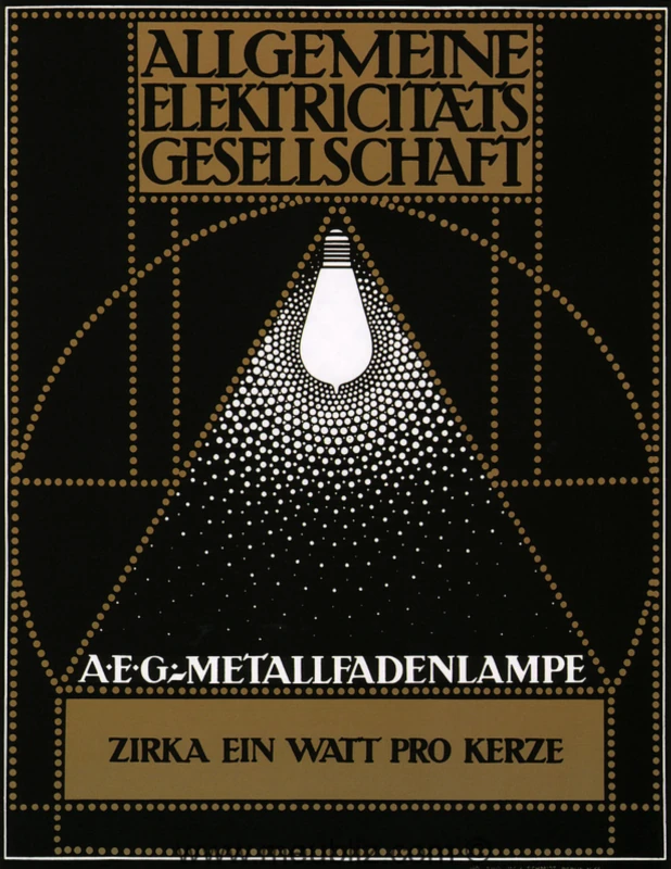 affiche publicitaire de 1907 de la société allemande A.E.G