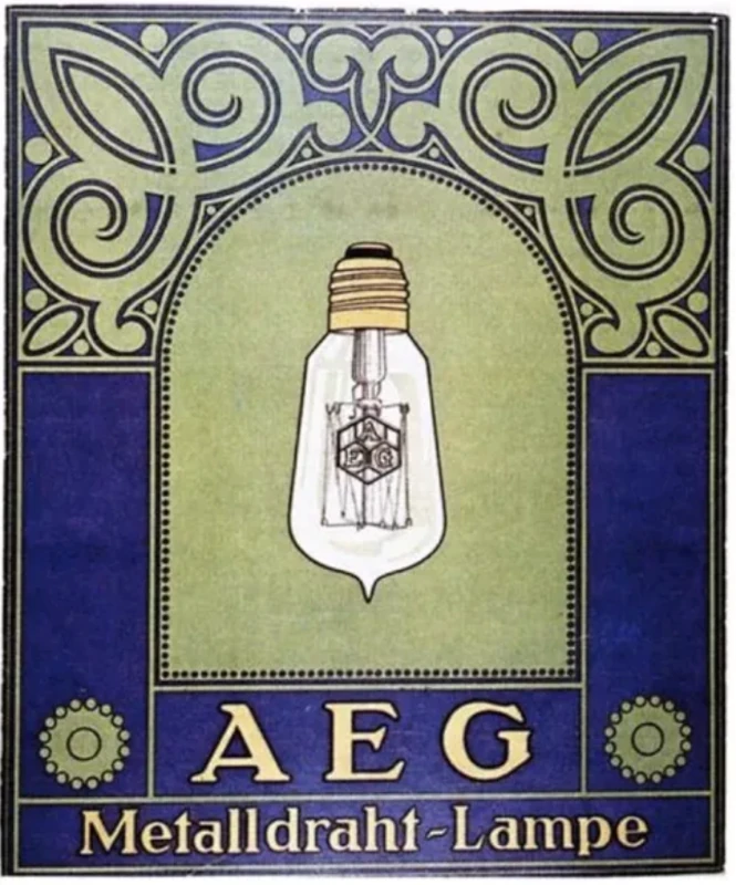 affiche publicitaire de 1907 de la société allemande A.E.G
