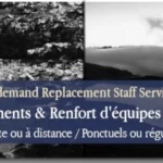 image promotionnelle pour le site Atout Service 176 : en anglais "on-demand replacement staff services" et en français "Remplacements et renfort d'équipes "à la carte"