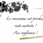support visuel pour Maria Laborde, coach personnel à Pau (64), mantra offert à ses clientes, illustration fleurs noir et or