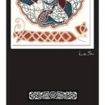 marque-page illustré avec un motif celtique : 3 chevaux et entrelas, Endless Detours
