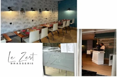 photo de la façade de la Brasserie Le Zest à Pau (64000), vue sur la terrasse et la devanture