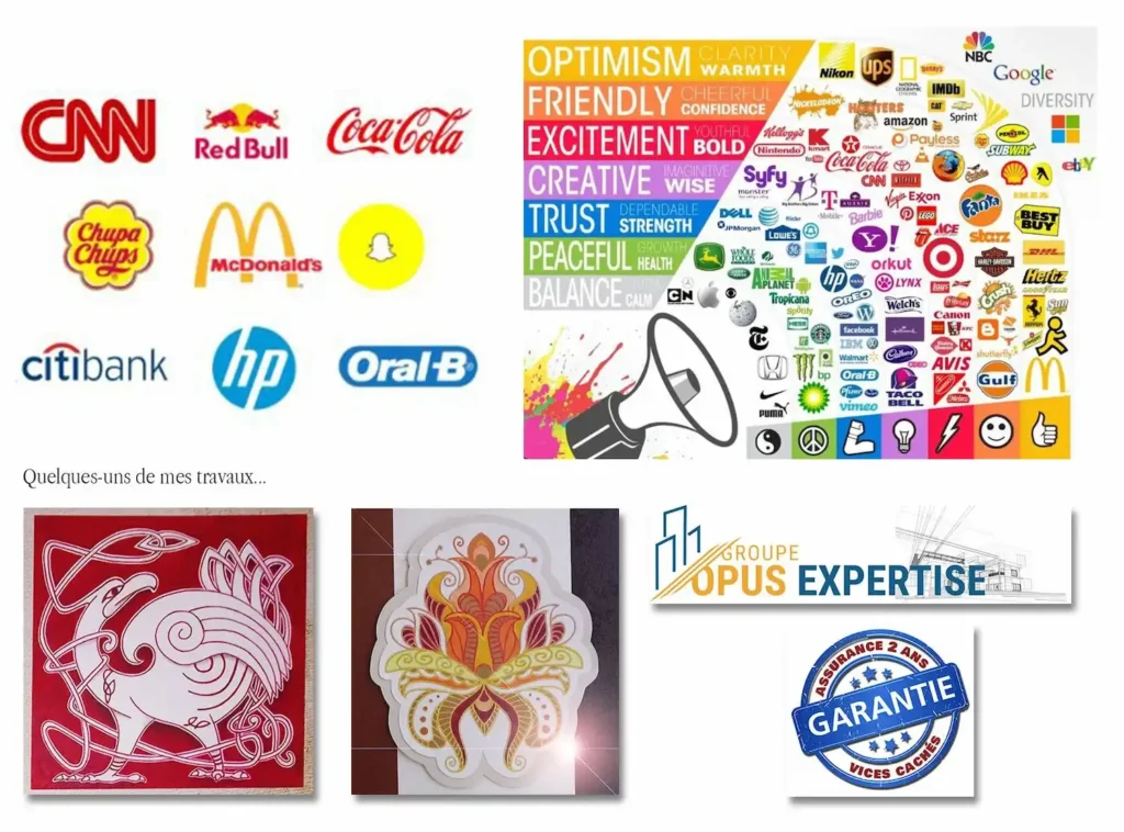 Article - Couleurs & Lumières 2 / Psychologie et symbolisme 1ère partie : logos connus, dessins et logos personnels et explications en image pour illustrer l'article