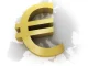 logo euro doré sur fond de carte européenne grise