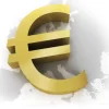 logo euro doré sur fond de carte européenne grise